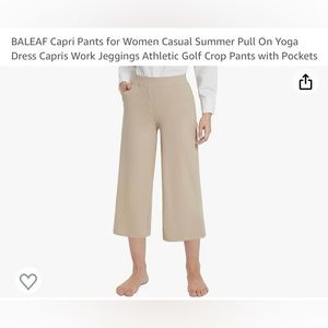 BALEAF Capri Pants for Women Casual Summer Pull On Yoga Dress Capris Size XL